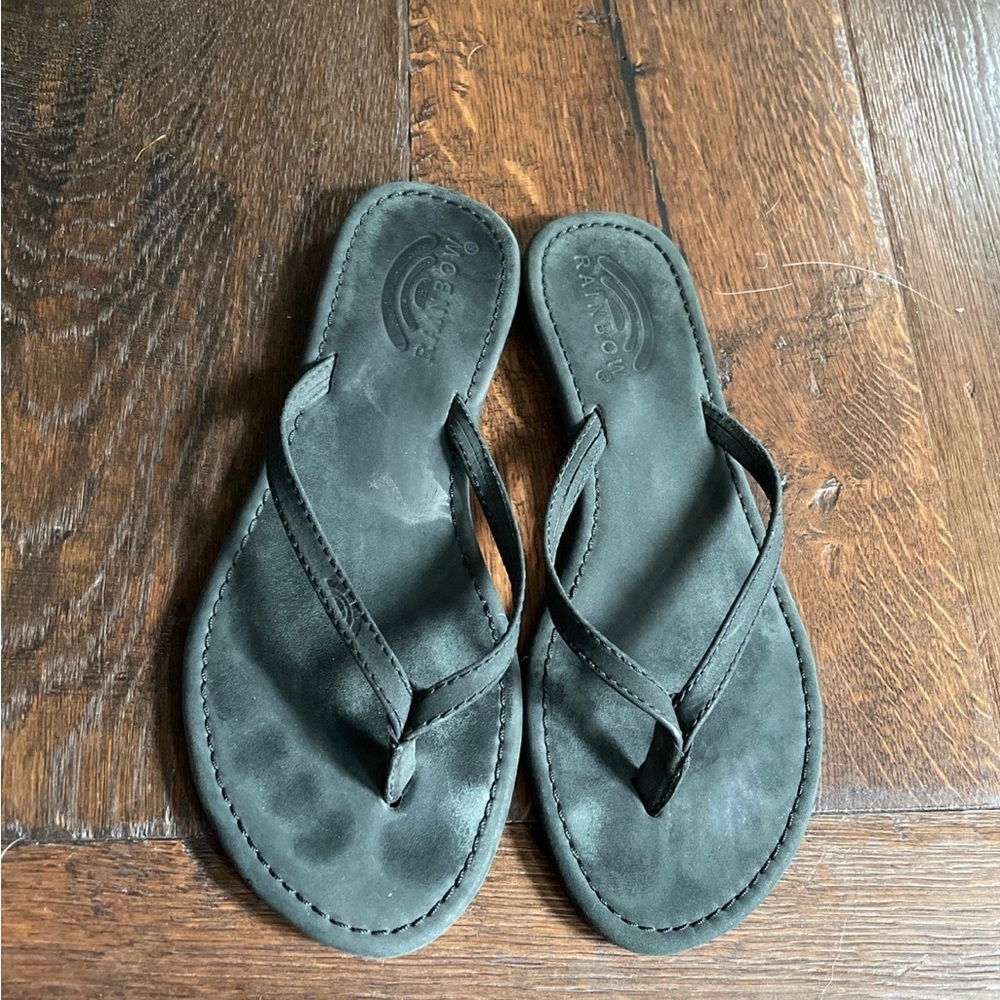 Rainbow Black Sandals